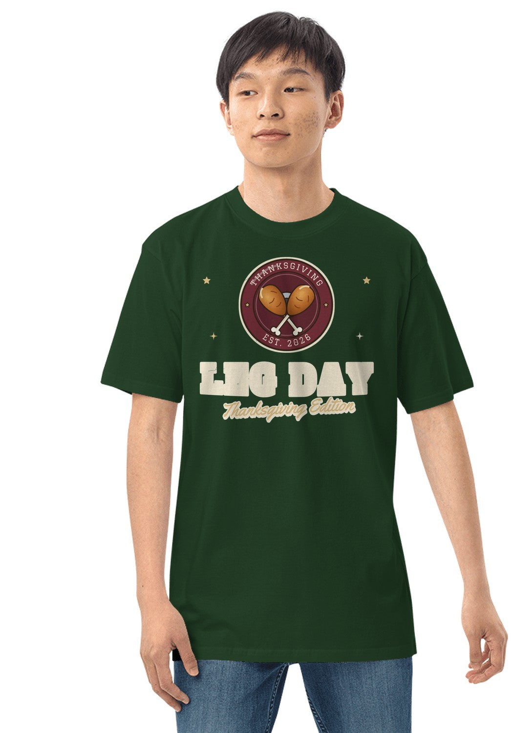 Thanksgiving Leg Day t-shirt in Forest