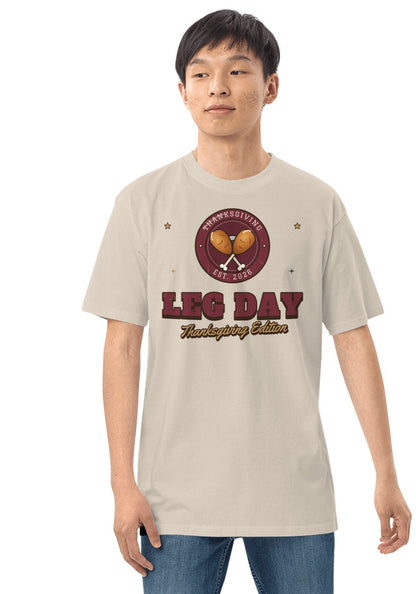 Thanksgiving Leg Day t-shirt in Heather Dust
