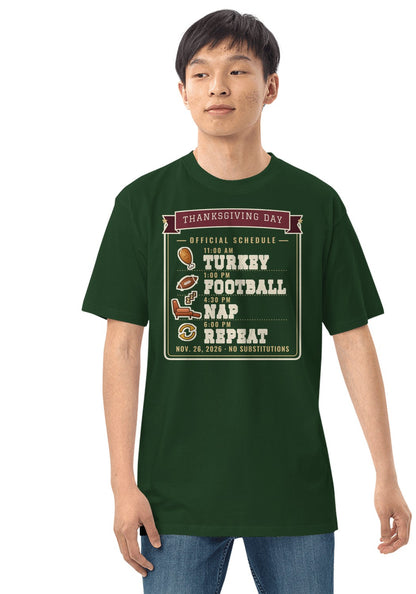 Turkey Football Nap Repeat t-shirt in Forest