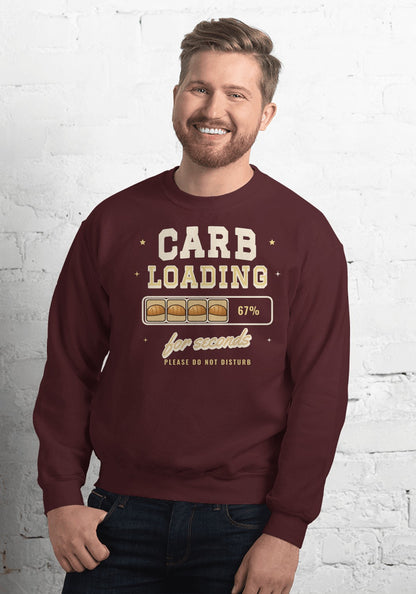 Carb Loading for Seconds sweatshirt in Maroon