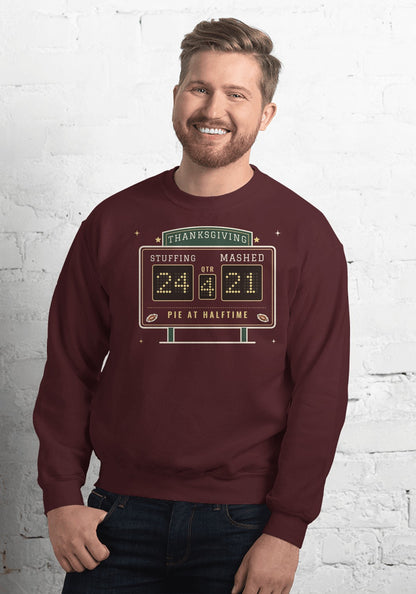 Stuffing vs Mashed Scoreboard sweatshirt in Maroon
