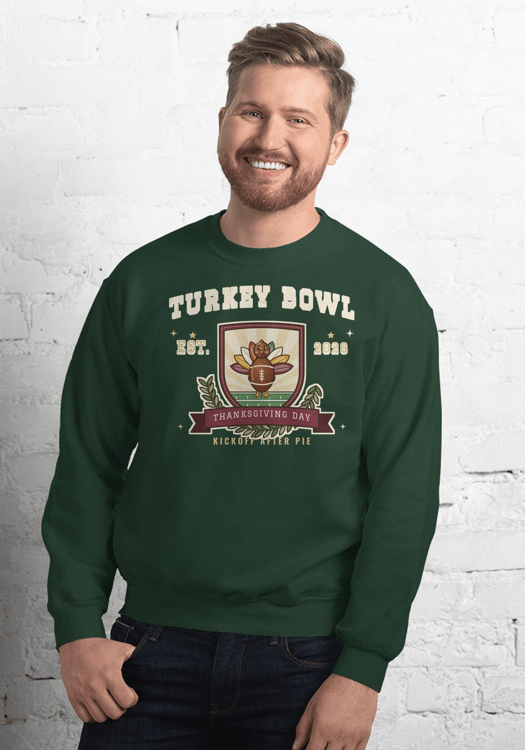Turkey Bowl 2026 sweatshirt in Forest Green