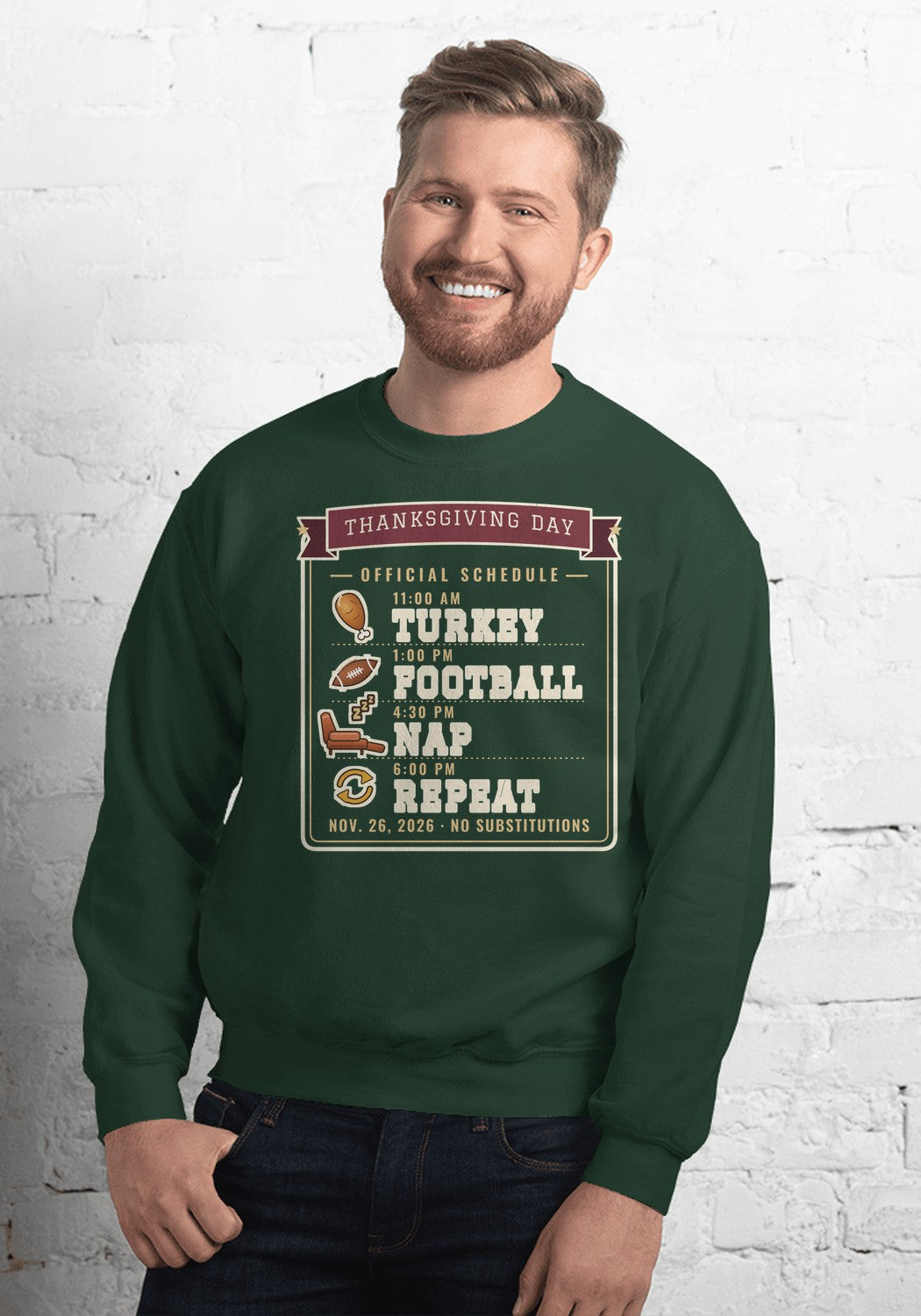 Turkey Football Nap Repeat sweatshirt in Forest Green