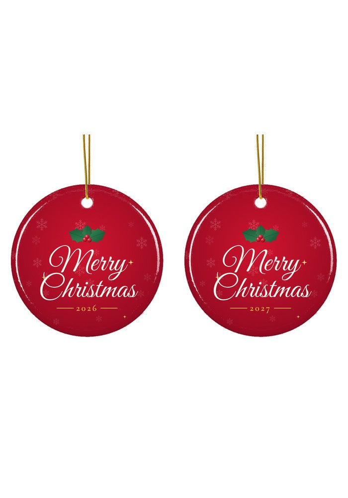 Merry Christmas ornament dated 2026 or 2027