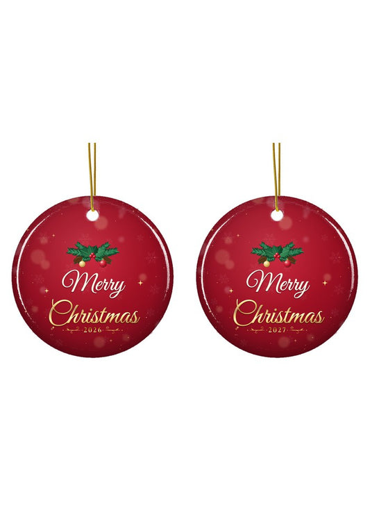 Merry Christmas ornament dated 2026 or 2027