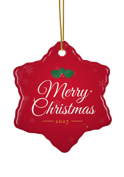 Merry Christmas ornament, 2027, snowflake shape