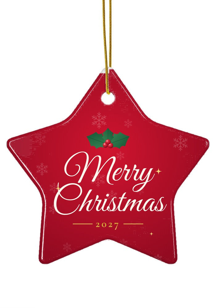 Merry Christmas ornament, 2027, star shape