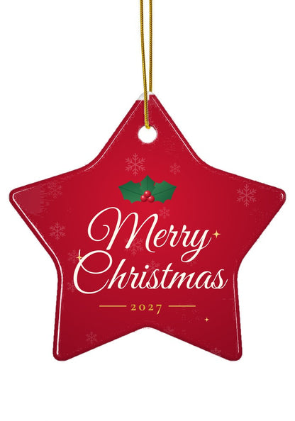 Merry Christmas ornament, 2027, star shape