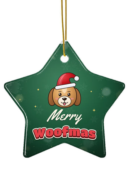Merry Woofmas Dog Paw ornament, star shape