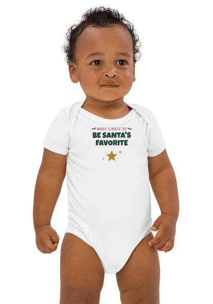 Be Santa's Favorite long sleeve pajama tee in White