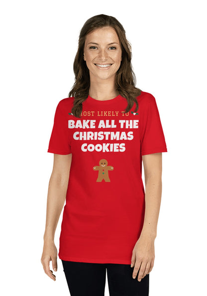 Bake All the Christmas Cookies t-shirt in Red