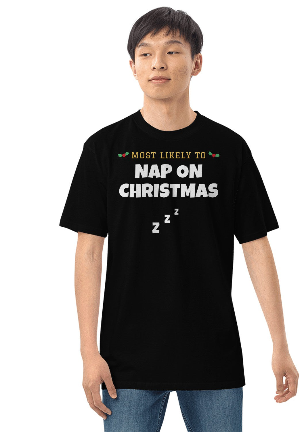 Nap on Christmas t-shirt in Black