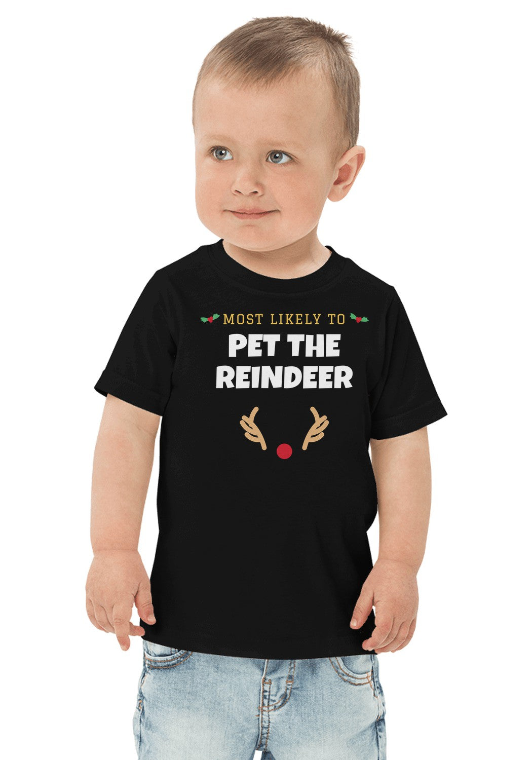Pet the Reindeer t-shirt in Black