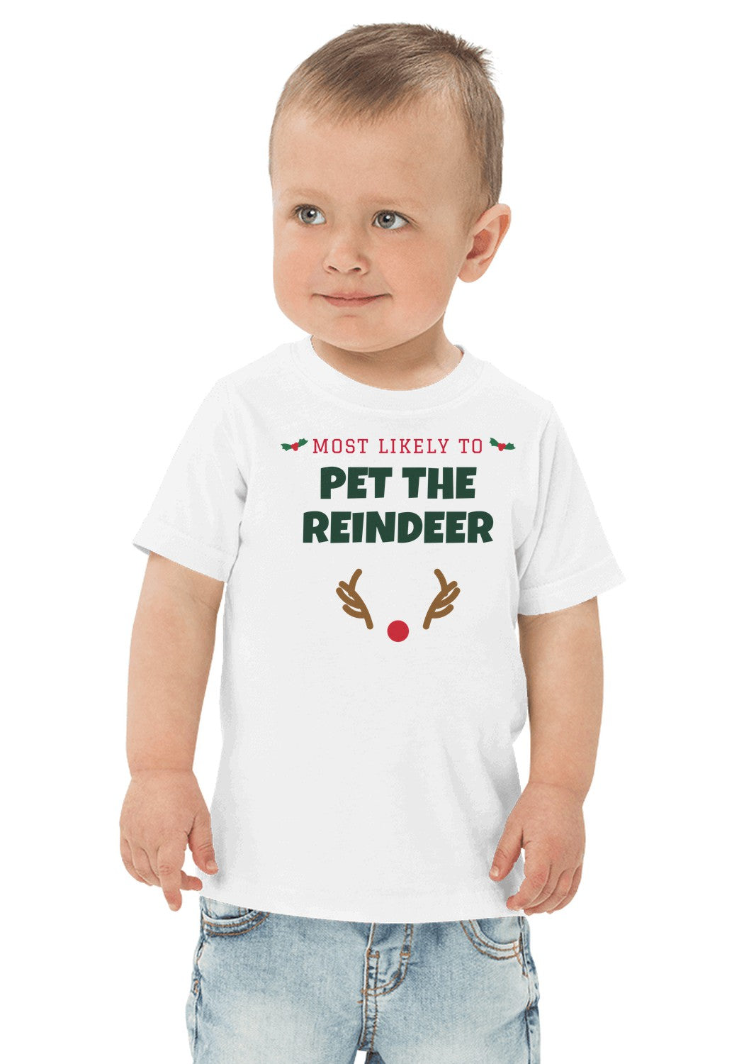 Pet the Reindeer t-shirt in White