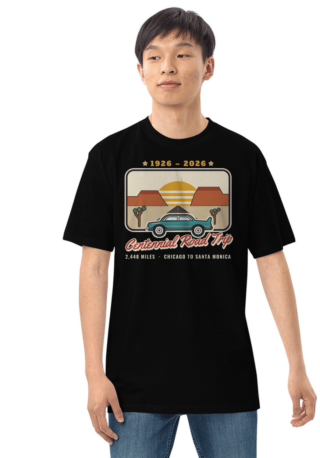 Centennial Road Trip t-shirt in Black