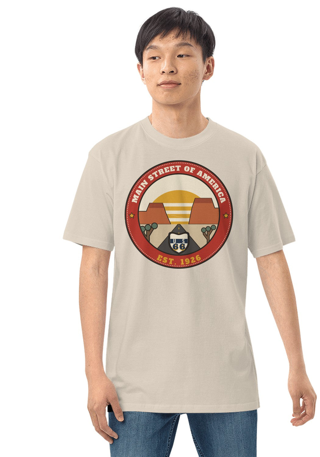 Main Street of America t-shirt in Heather Dust