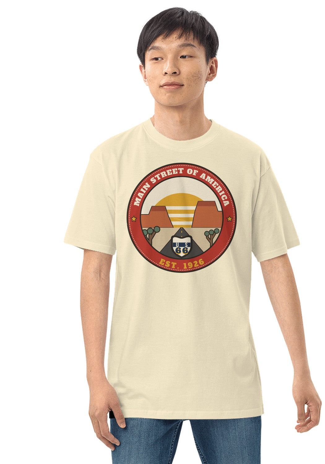 Main Street of America t-shirt in Natural