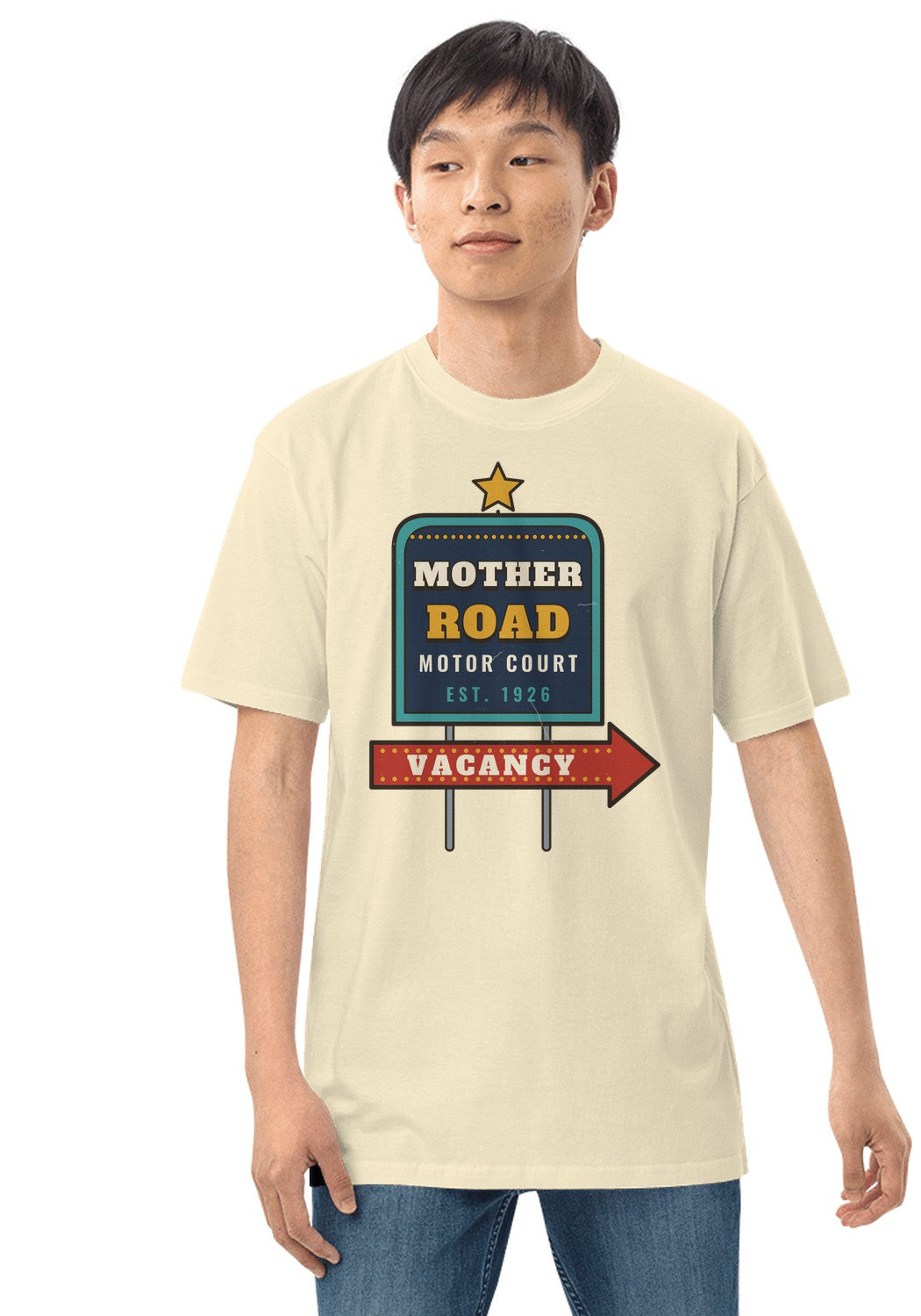Mother Road Motor Court t-shirt in Natural