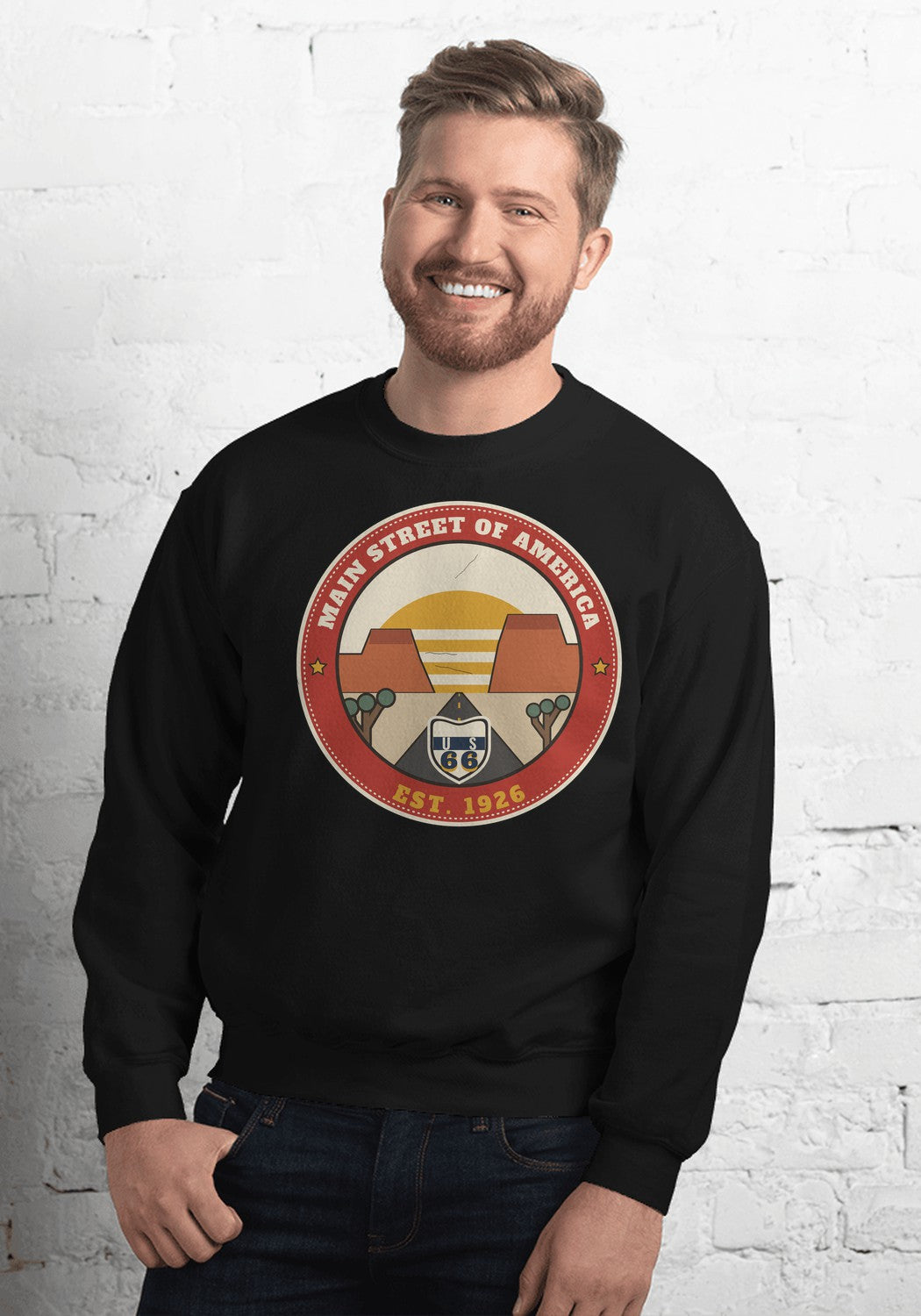 Main Street of America sweatshirt in Black