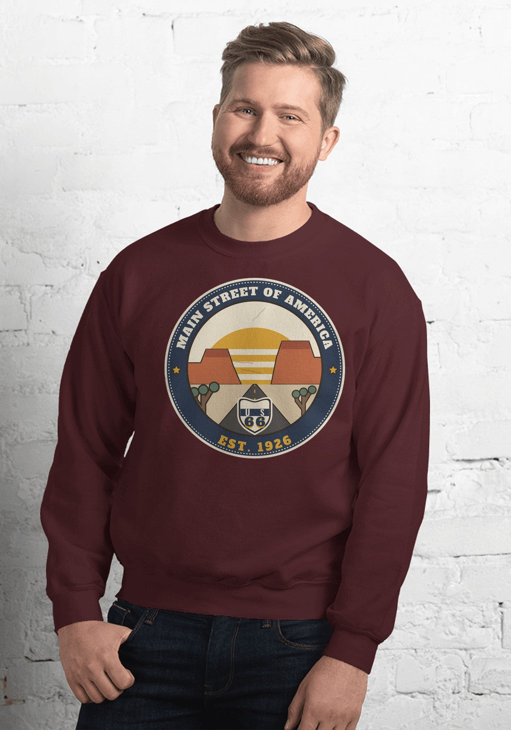 Main Street of America sweatshirt in Maroon