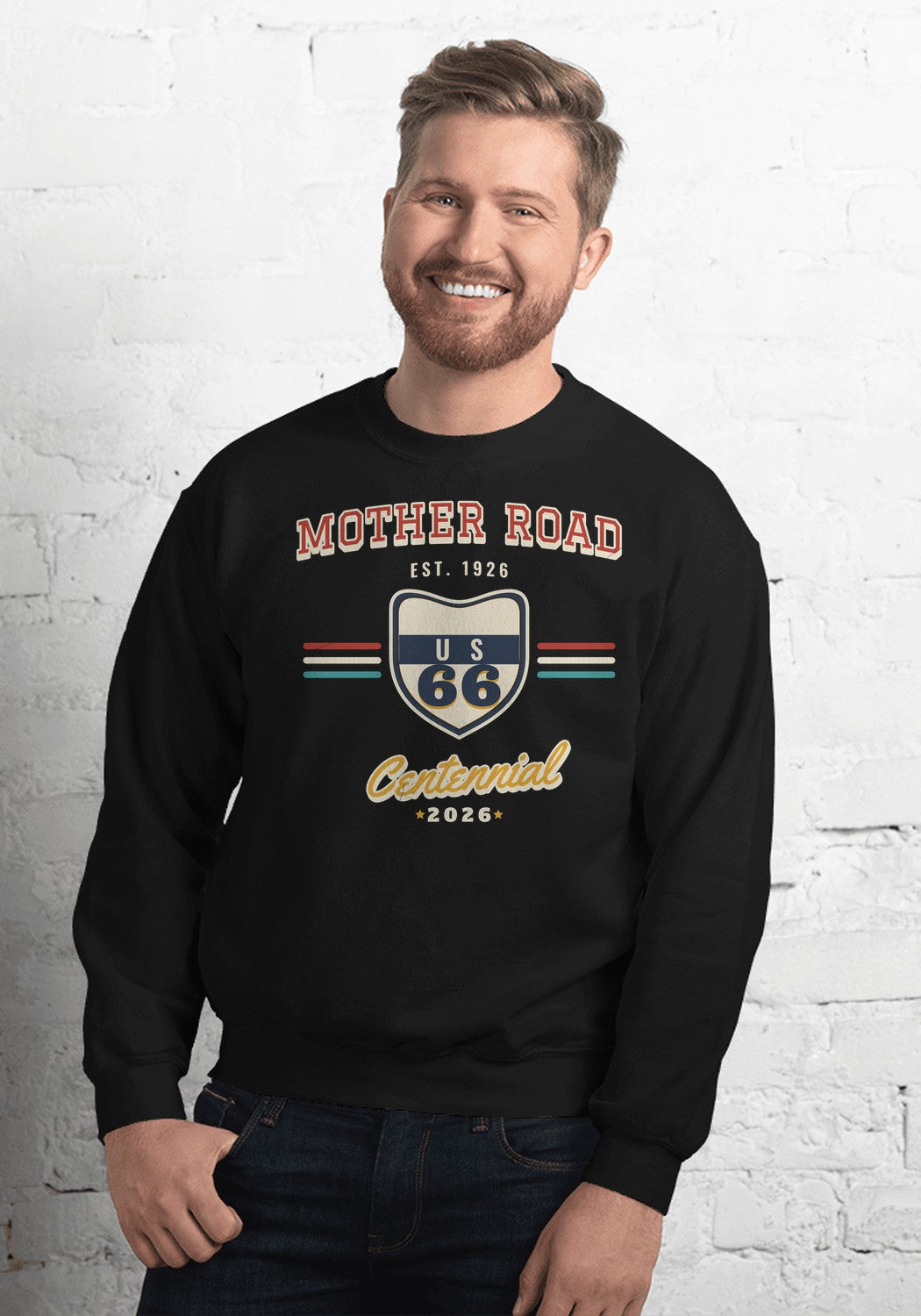 Mother Road Centennial Varsity sweatshirt in Black