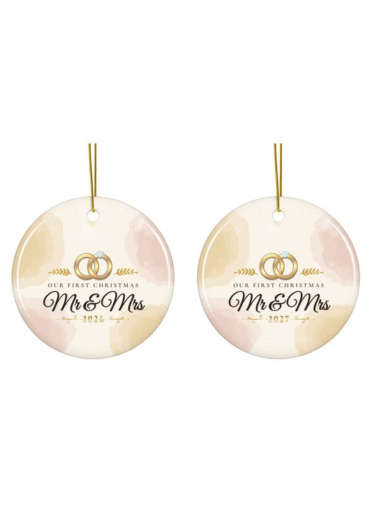 Our First Christmas as Mr & Mrs ornament dated 2026 or 2027