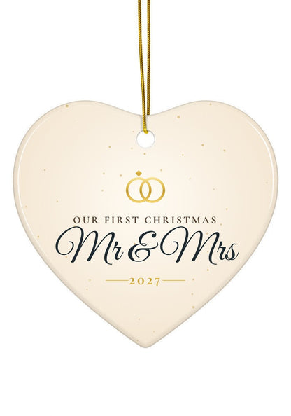 Our First Christmas as Mr & Mrs ornament, 2027, heart shape