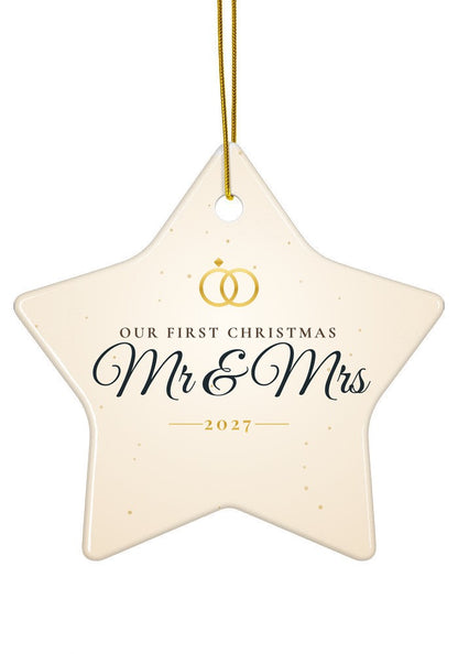 Our First Christmas as Mr & Mrs ornament, 2027, star shape