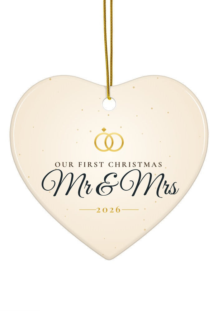Our First Christmas as Mr & Mrs ornament, 2026, heart shape