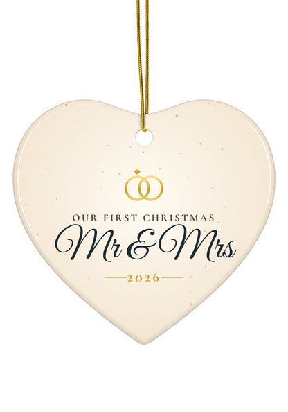 Our First Christmas as Mr & Mrs ornament, 2026, heart shape