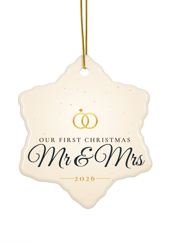 Our First Christmas as Mr & Mrs ornament, 2026, snowflake shape