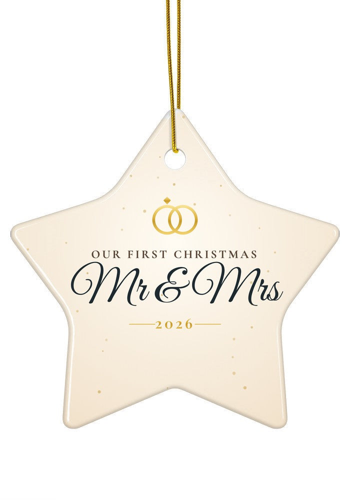 Our First Christmas as Mr & Mrs ornament, 2026, star shape