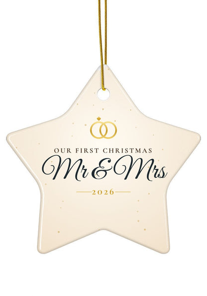 Our First Christmas as Mr & Mrs ornament, 2026, star shape