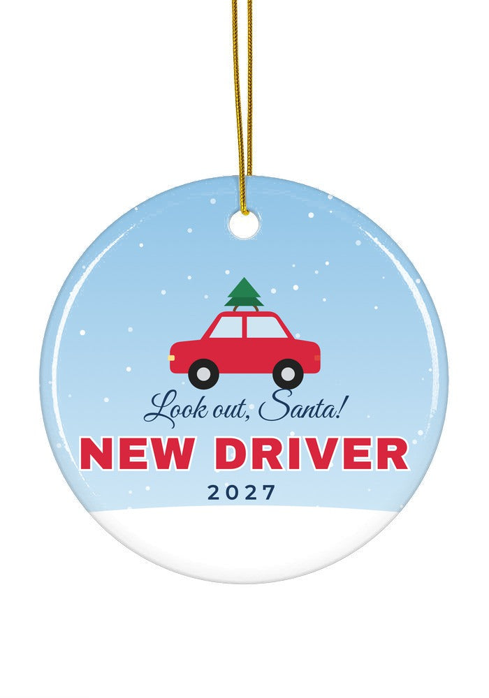 New Driver Christmas ornament, 2027, circle shape