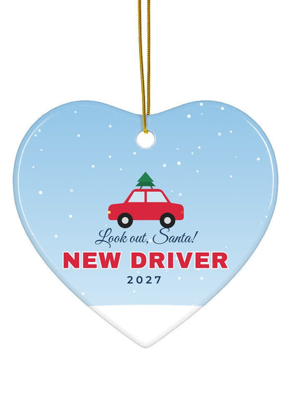 New Driver Christmas ornament, 2027, heart shape