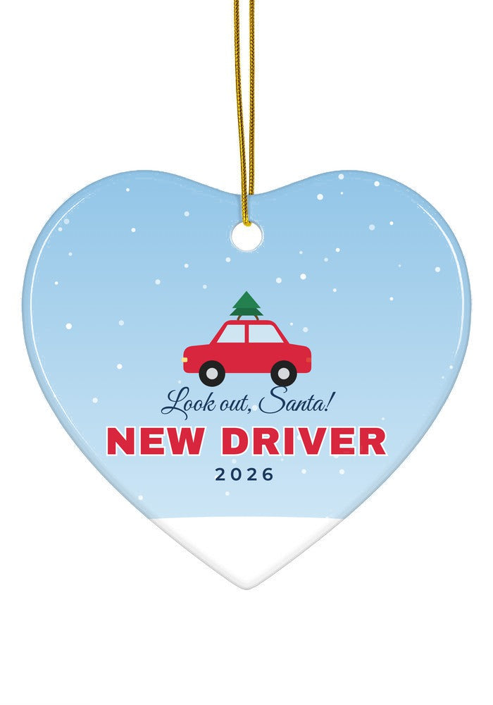 New Driver Christmas ornament, 2026, heart shape