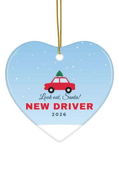 New Driver Christmas ornament, 2026, heart shape