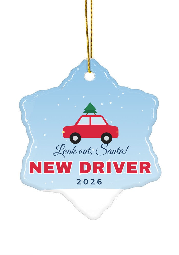 New Driver Christmas ornament, 2026, snowflake shape