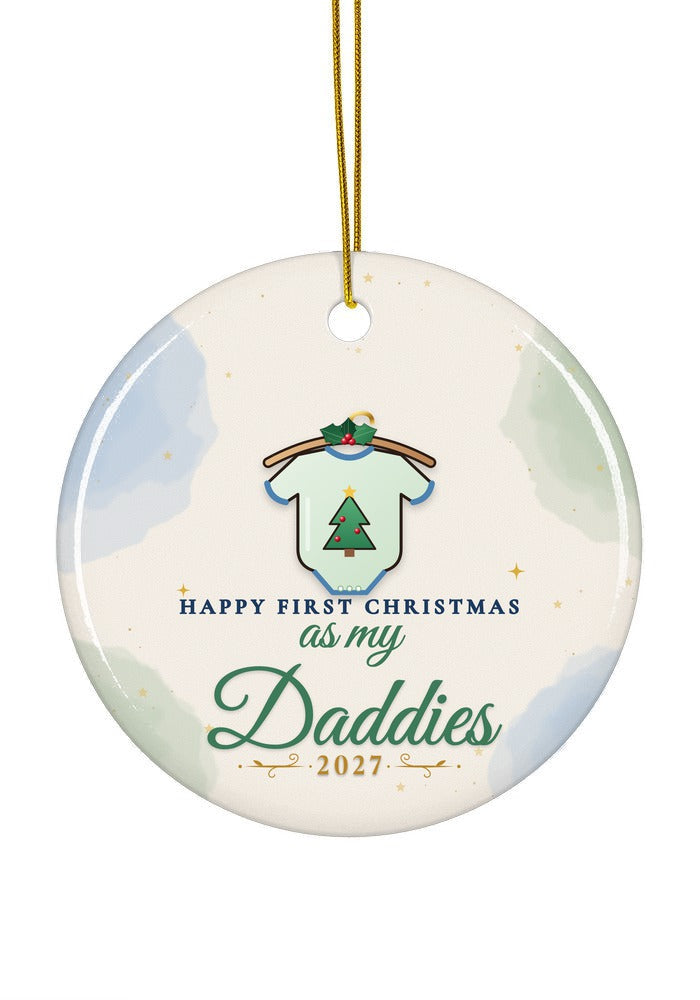As My Daddies ornament dated 2027, circle shape