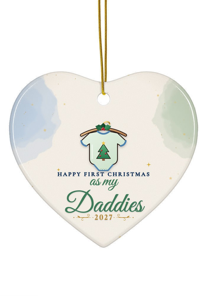 As My Daddies ornament dated 2027, heart shape