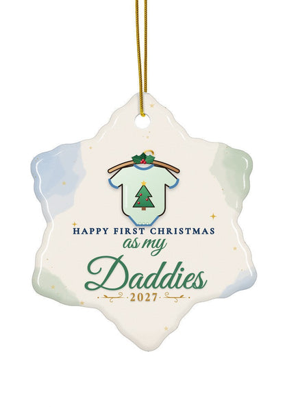 As My Daddies ornament dated 2027, snowflake shape