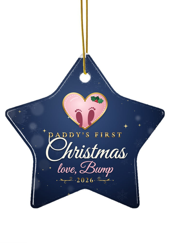 Daddy's First, Love Bump ornament, star shape