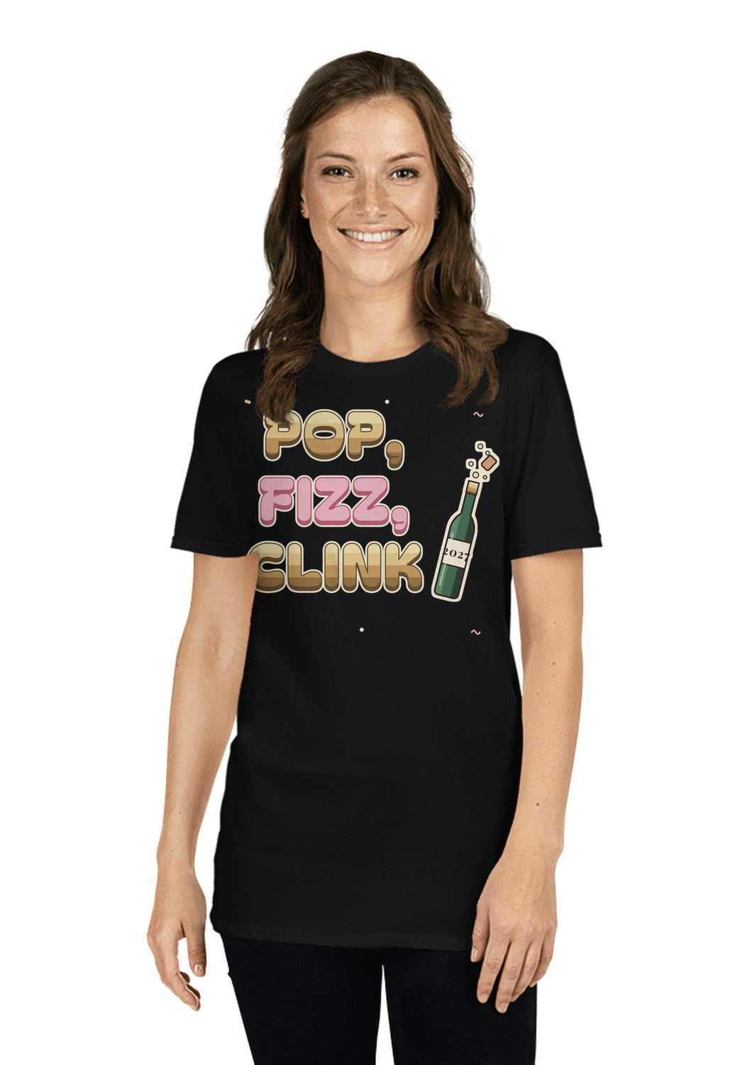Pop, Fizz, Clink t-shirt in Black