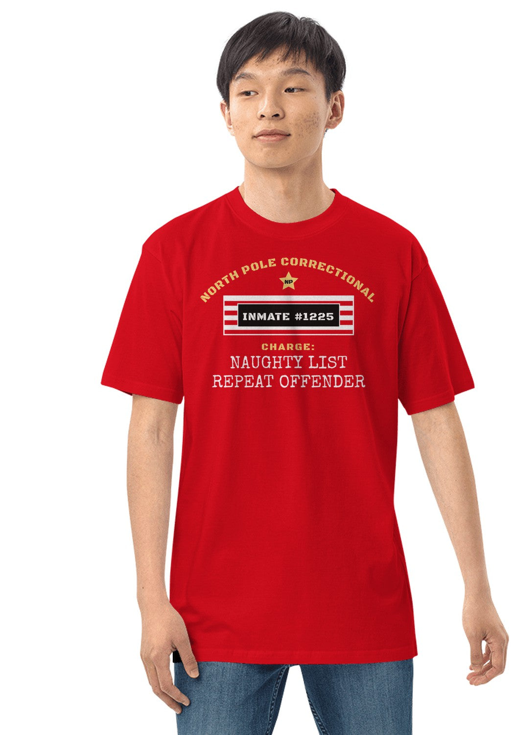 Naughty List Repeat Offender t-shirt in Red