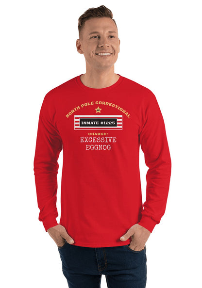 Excessive Eggnog long sleeve pajama tee in Red