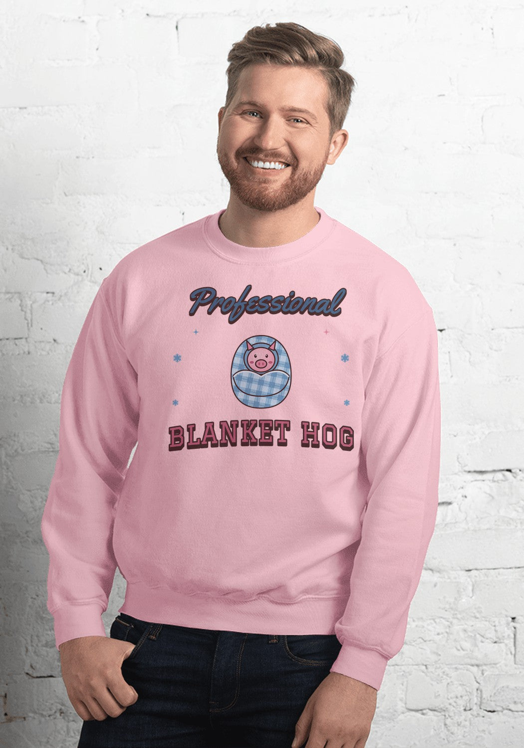 Professional Blanket Hog sweatshirt in Light Pink