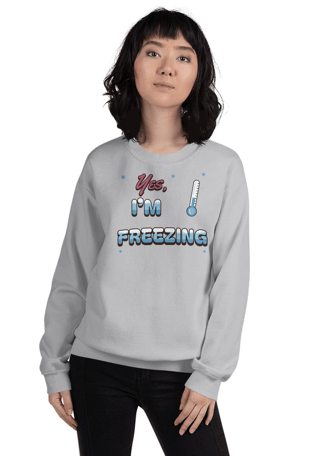 Yes, I'm Freezing sweatshirt in Sport Grey