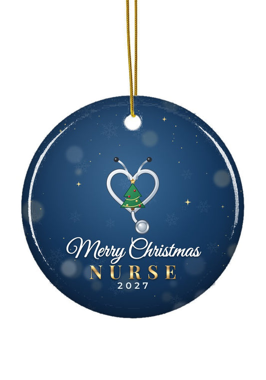 Nurse Christmas ornament, 2027, circle shape