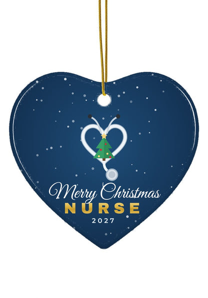 Nurse Christmas ornament, 2027, heart shape
