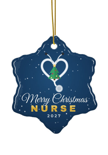 Nurse Christmas ornament, 2027, snowflake shape